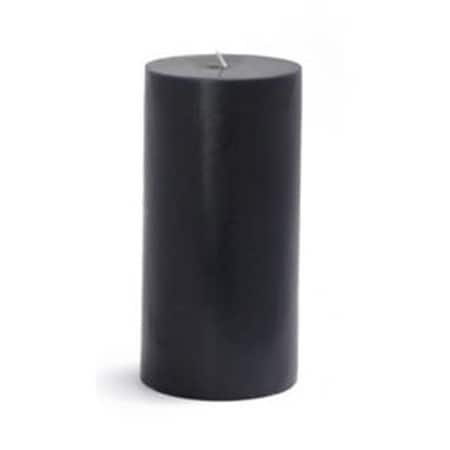 Zest Candle CPZ-092-12 3 X 6 In. Black Pillar Candles-12pcs-Case - Bulk